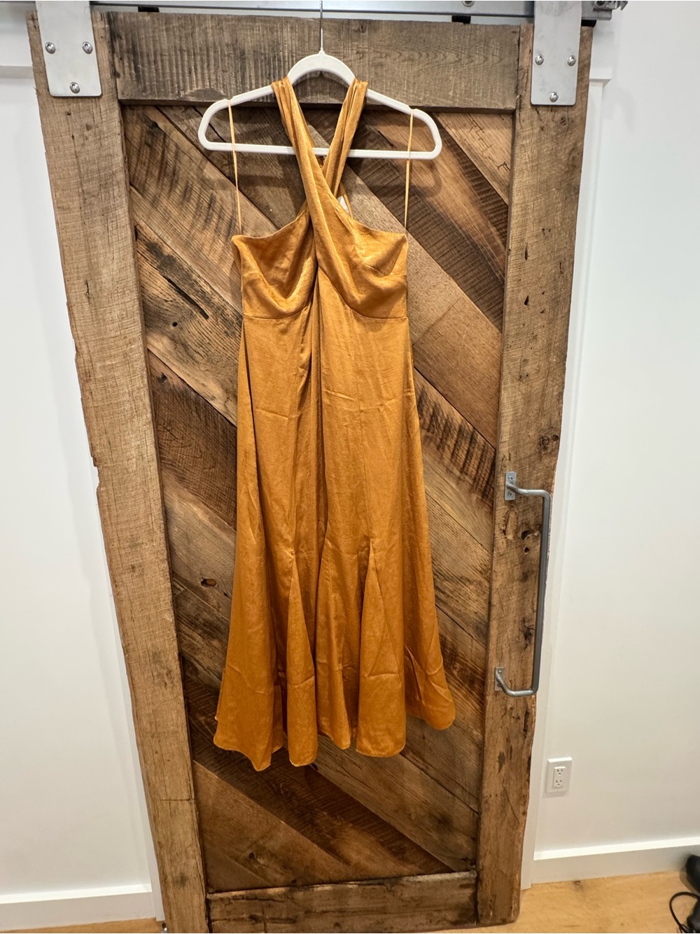 LOFT NWT Satin Godet Halter Midi Dress Size 8